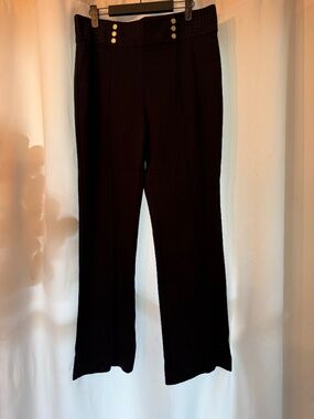 ANNE KLIEN SLIP ON TROUSER- BLACK WITH BUTTONS- SIZE L